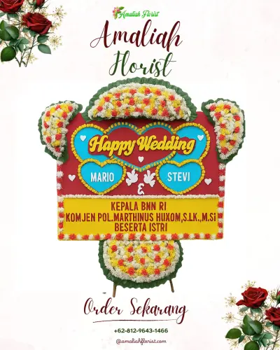 Karangan Papan Bunga Pernikahan di Manulai Ii